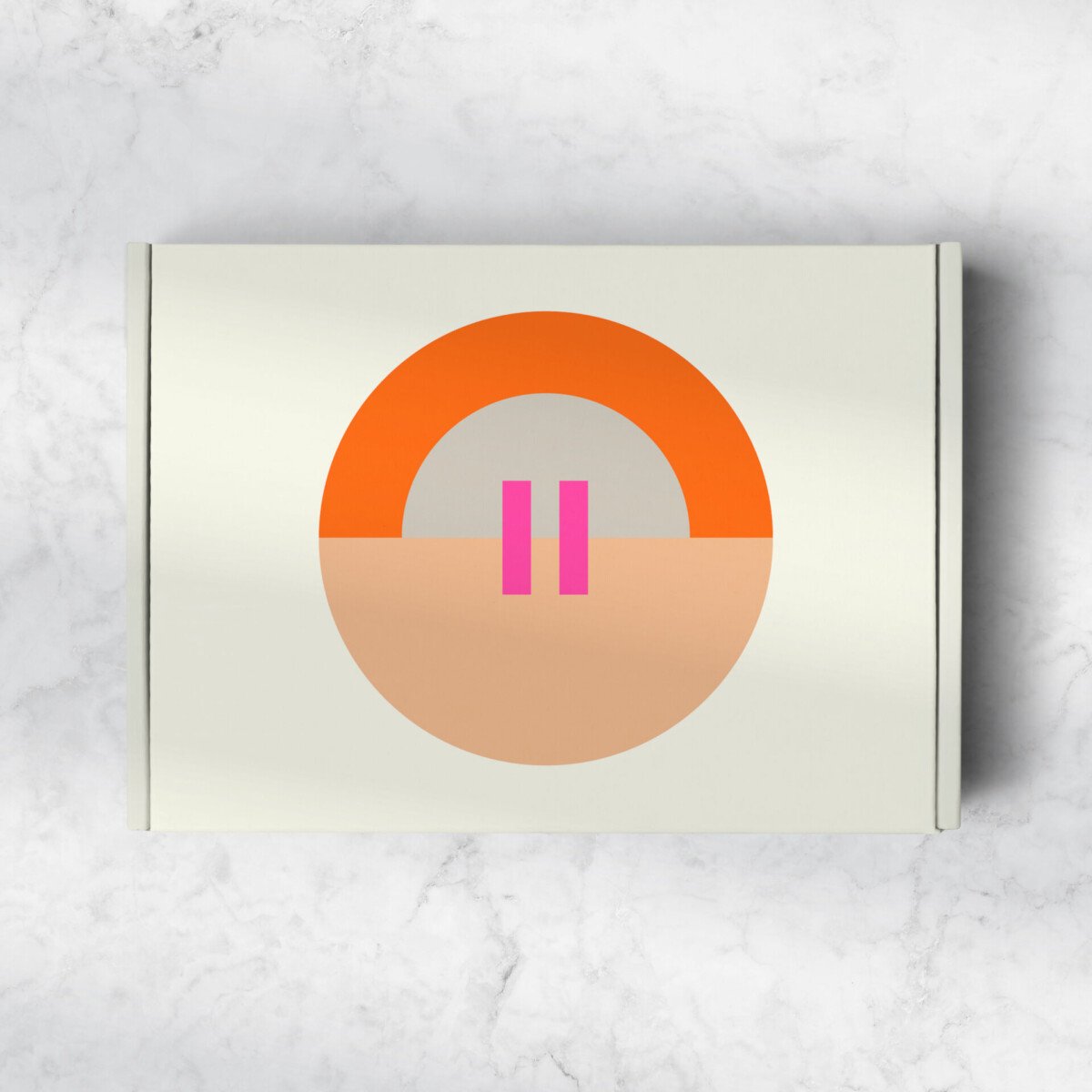 Cardboard postal, mailing box mockup with opened lid.