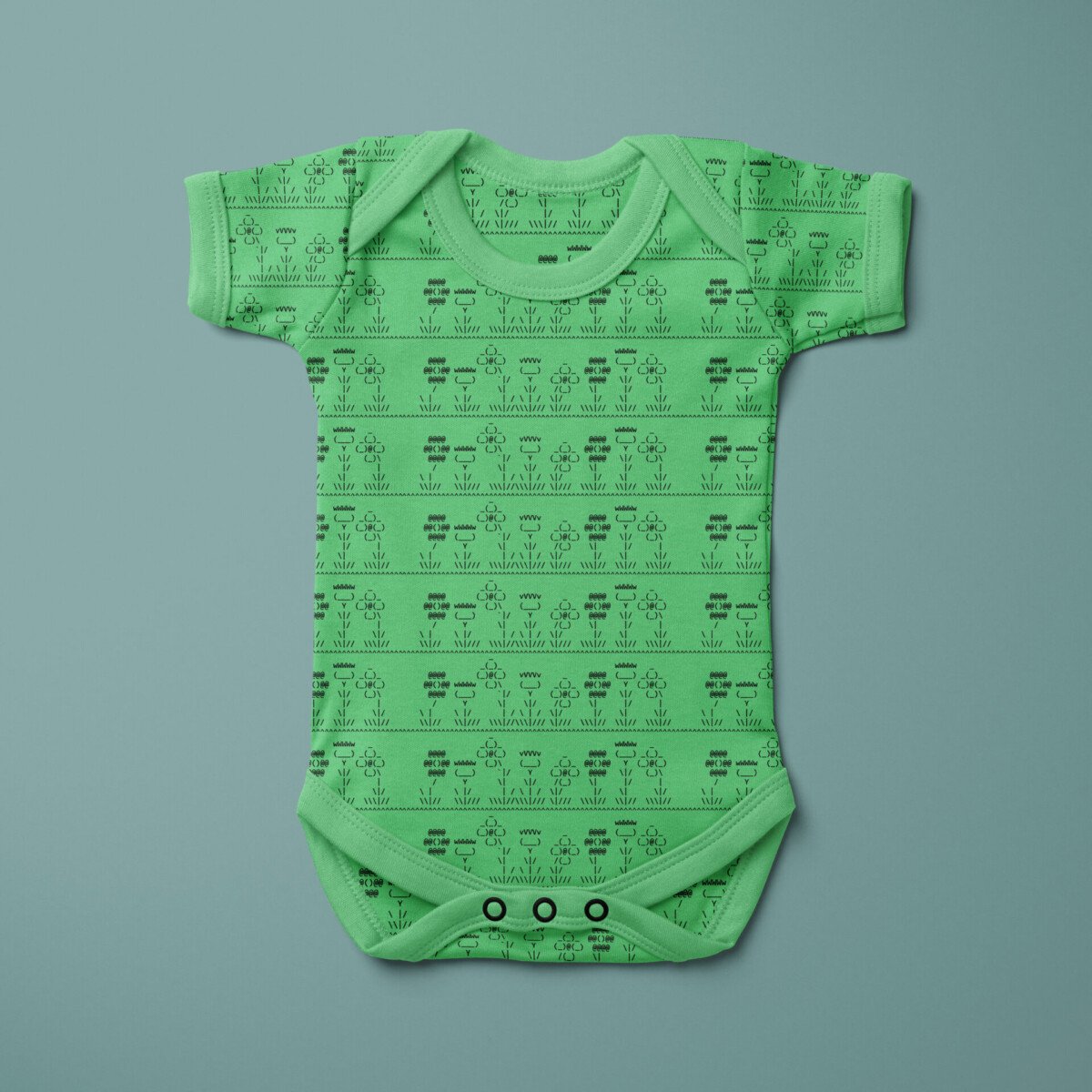 asciiart_hellomart_6b_Baby_Short_Sleeve_Bodysuit
