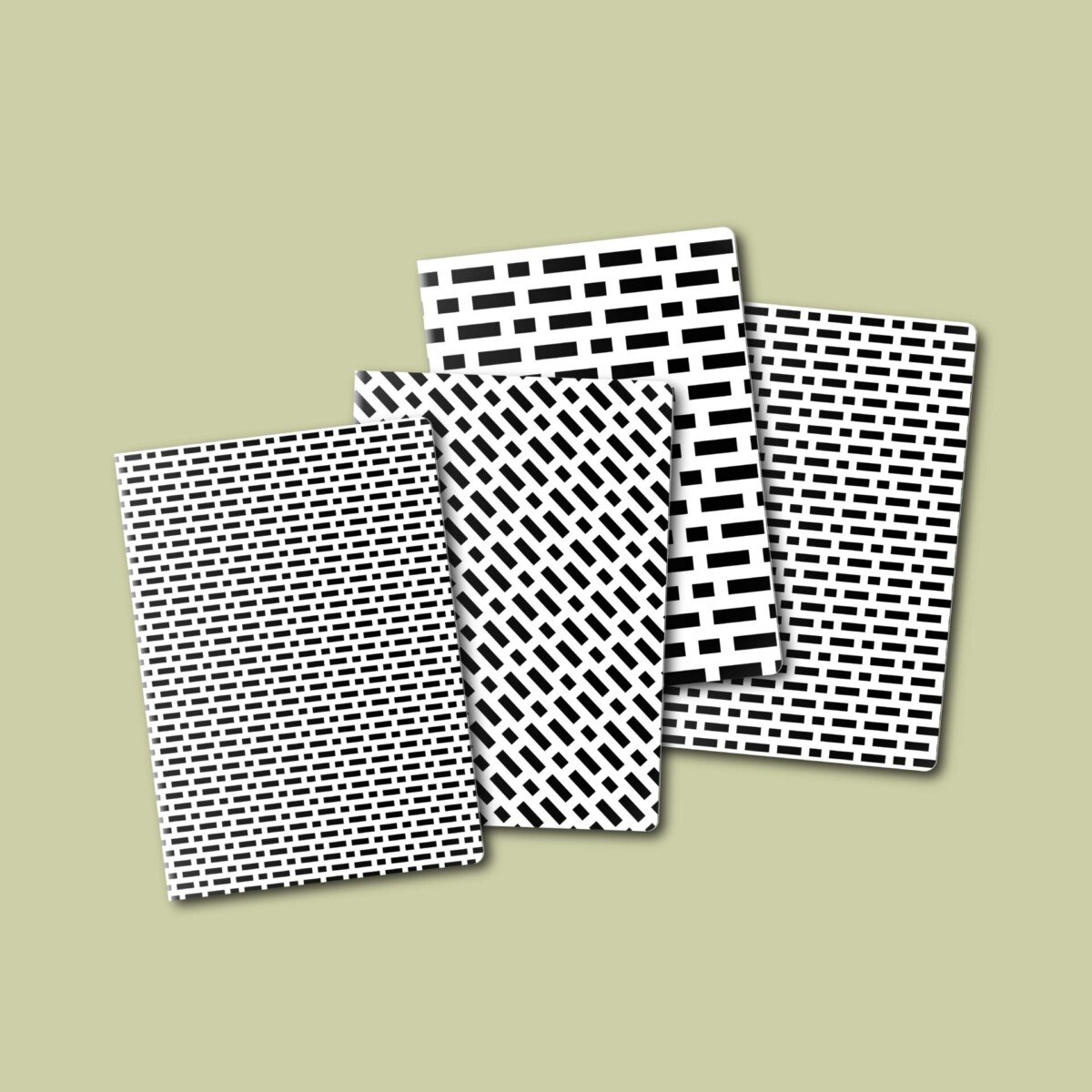 Four notebooks mockup. Flat Lay view. Change it whatever you want!